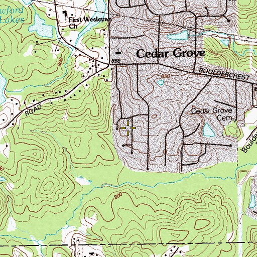 Topographic Map of Cedar Valley, GA