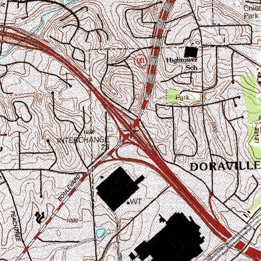 Topographic Map of Exit 24, GA