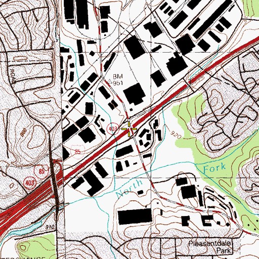 Topographic Map of Exit 36, GA