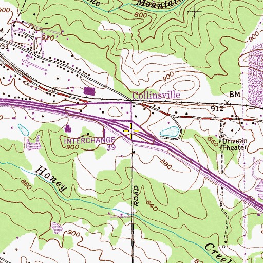 Topographic Map of Interchange 39, GA