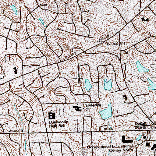 Topographic Map of Meadowlake, GA
