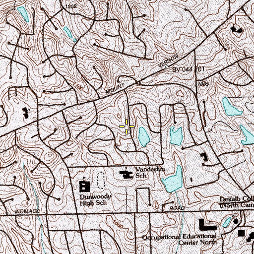 Topographic Map of Meadowlake, GA
