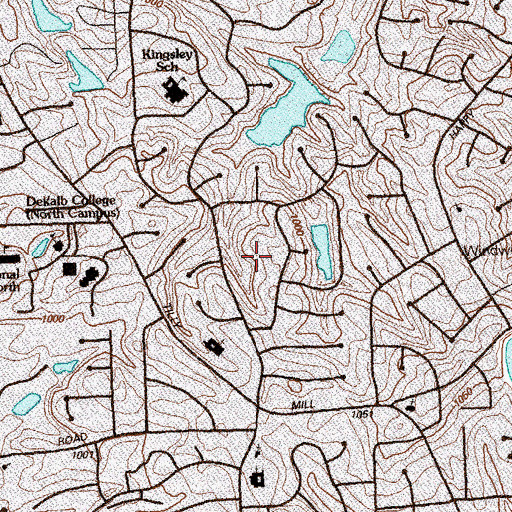 Topographic Map of Peachtree, GA