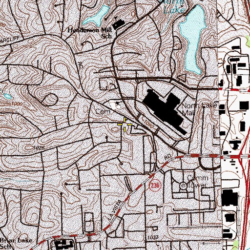 Topographic Map of Northlake Station Atlanta Post Office, GA