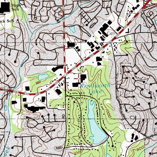 Topographic Map of Spring Mill Village Shopping Center, GA