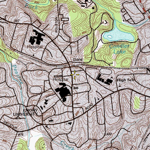 Topographic Map of Children's Healthcare of Atlanta at Egleston, GA
