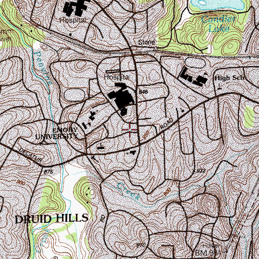 Topographic Map of Fishburne Building, GA