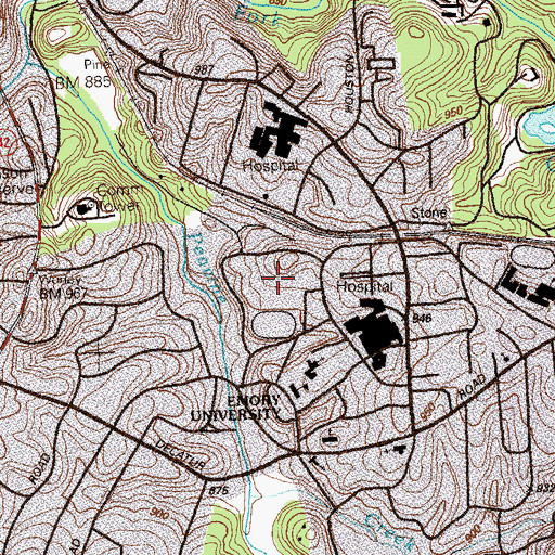 Topographic Map of Woodruff Physical Education Center, GA