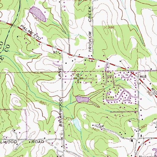 Topographic Map of Briarwood Acres, GA