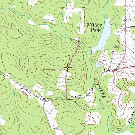 Topographic Map of Bridger Point, GA