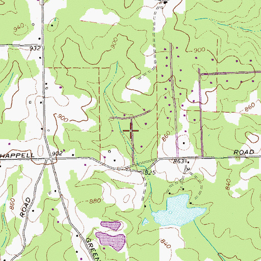 Topographic Map of Broom Hall, GA