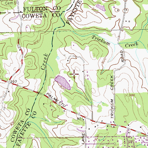 Topographic Map of Campers Paradise, GA