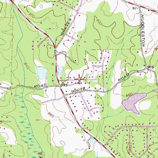 Topographic Map of Fernway Estates, GA