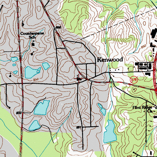 Topographic Map of First Baptist Church of Kenwood, GA