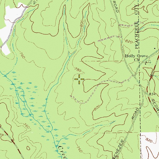Topographic Map of Kenton Place, GA