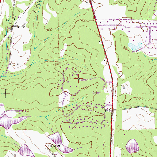 Topographic Map of Kingswood, GA
