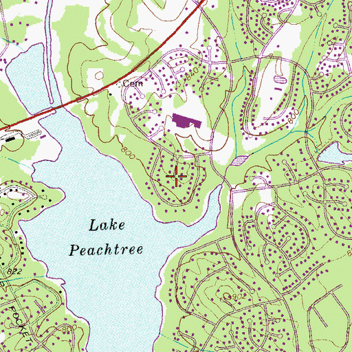 Topographic Map of Lakeside, GA