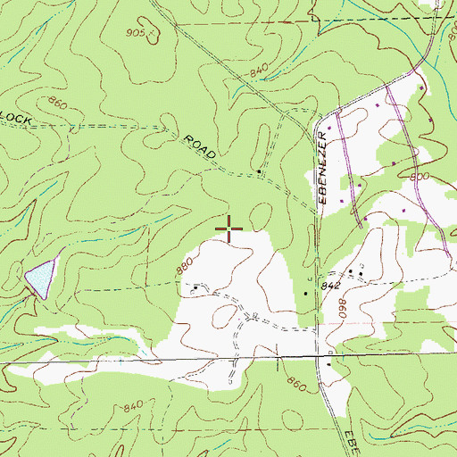Topographic Map of Oak Grove Elementary School, GA