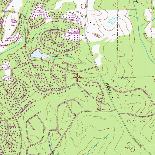 Topographic Map of Raintree East, GA