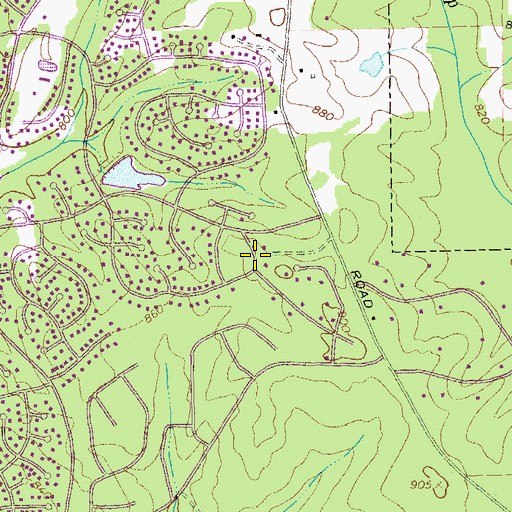 Topographic Map of Raintree East, GA
