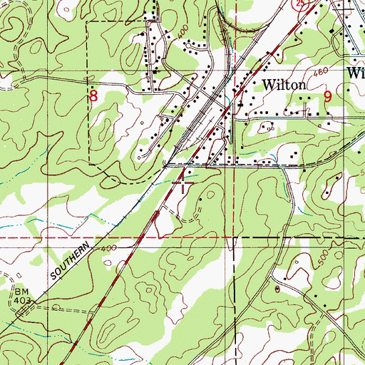 Topographic Map of Wilton Post Office, AL