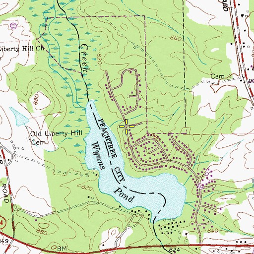 Topographic Map of Wynnmeade, GA