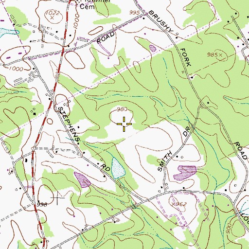 Topographic Map of Compton Woods, GA