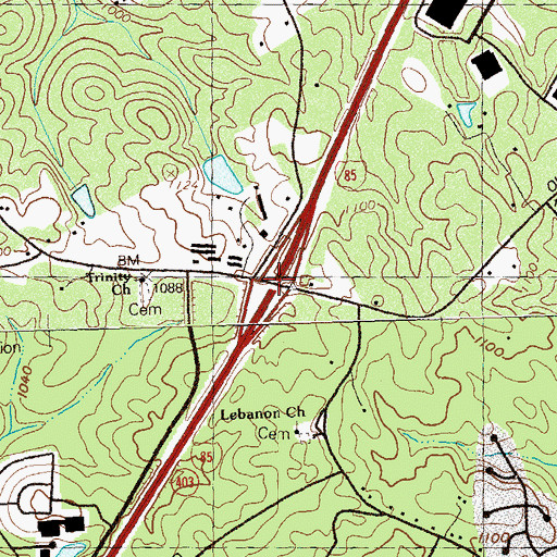 Topographic Map of Exit 43, GA