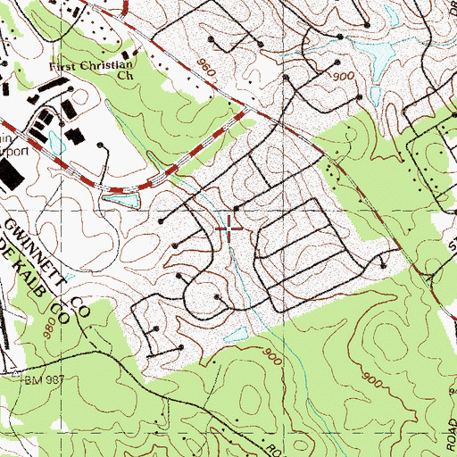 Topographic Map of Rockbridge, GA