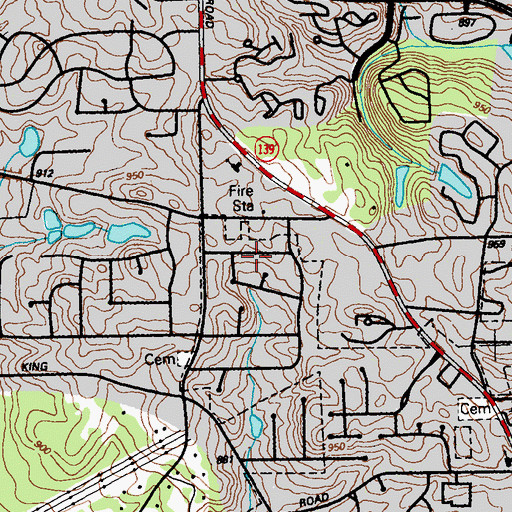 Topographic Map of Golden Meadows, GA
