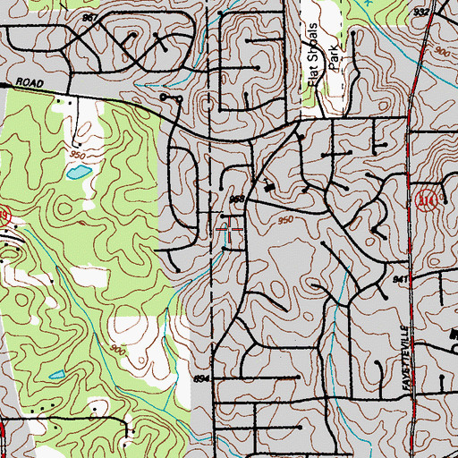 Topographic Map of Hollydale, GA