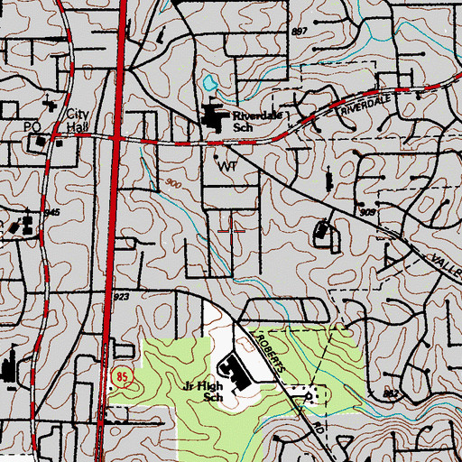 Topographic Map of Sherwood Park, GA
