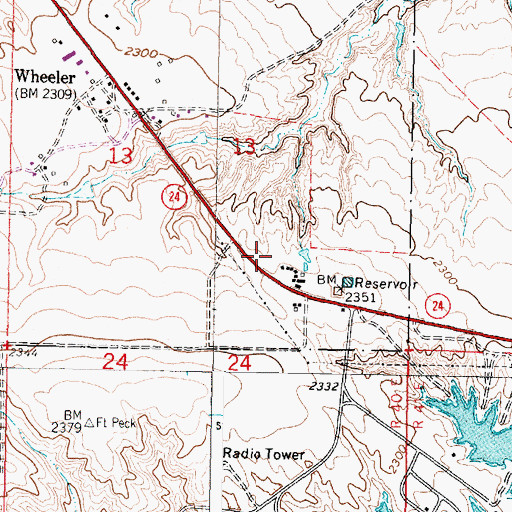 Topographic Map of Delano Heights (historical), MT