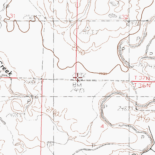 Topographic Map of Boundary Post Office (historical), MT