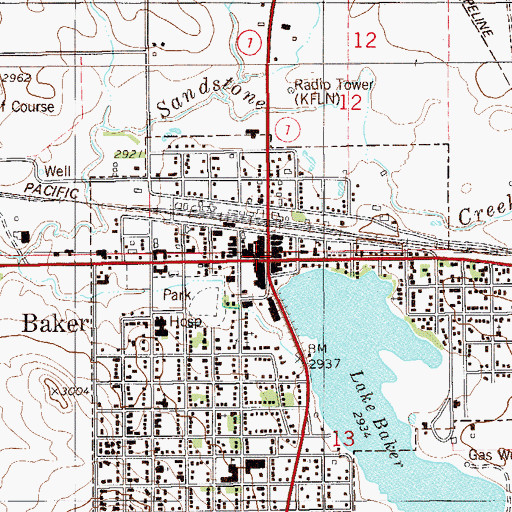 Topographic Map of Lake City Shopping Center, MT