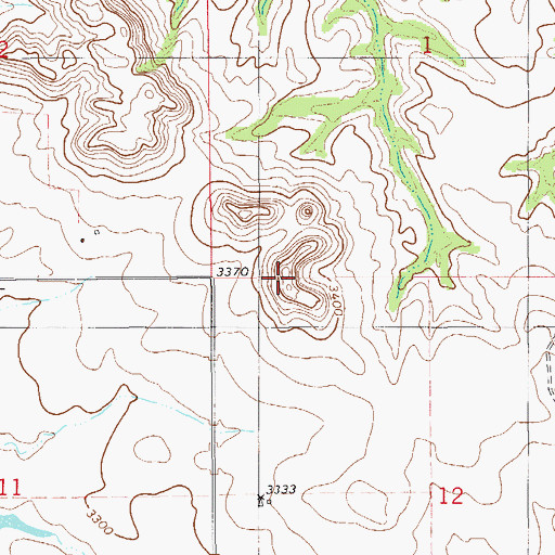 Topographic Map of Bearhorn Butte, MT