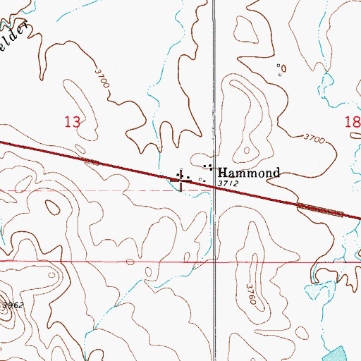 Topographic Map of Hammond School, MT