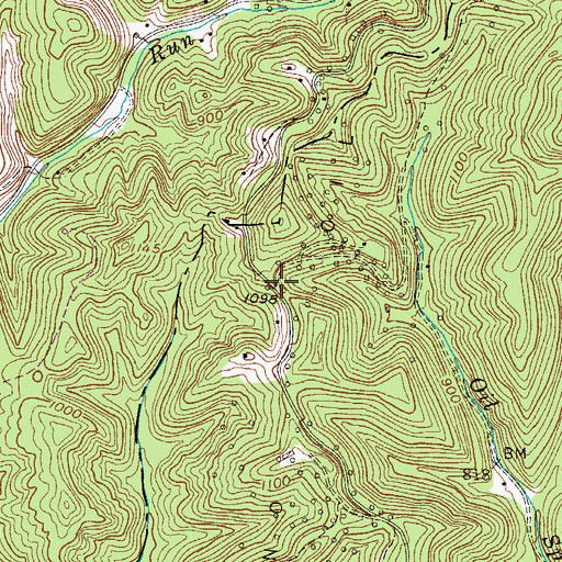 Topographic Map of Oil Spring, WV