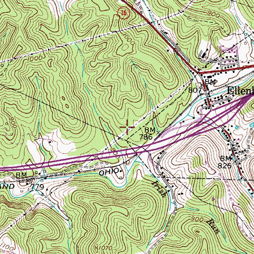 Topographic Map of Ritchie County High School, WV