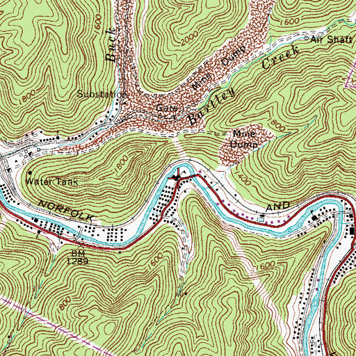 Topographic Map of Bartley Elementary School (historical), WV