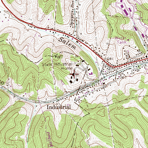 Topographic Map of Johnston High School (historical), WV