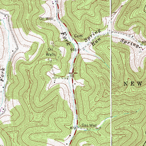 Topographic Map of Upper Indian Fork School (historical), WV