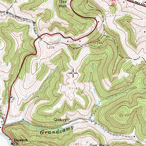 Topographic Map of Gilmer County, WV