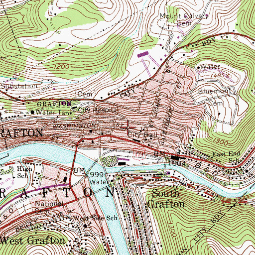 Topographic Map of Church of the Covenant, WV