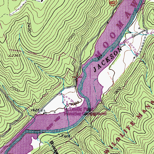 Topographic Map of Shanklin (historical), VA