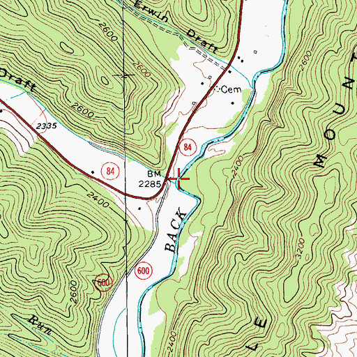 Topographic Map of Warwick Run, VA