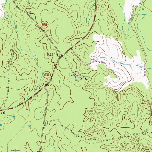 Topographic Map of Blows Chapel (historical), VA