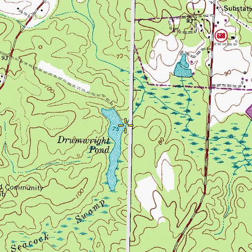 Topographic Map of Drumwrights Mill (historical), VA