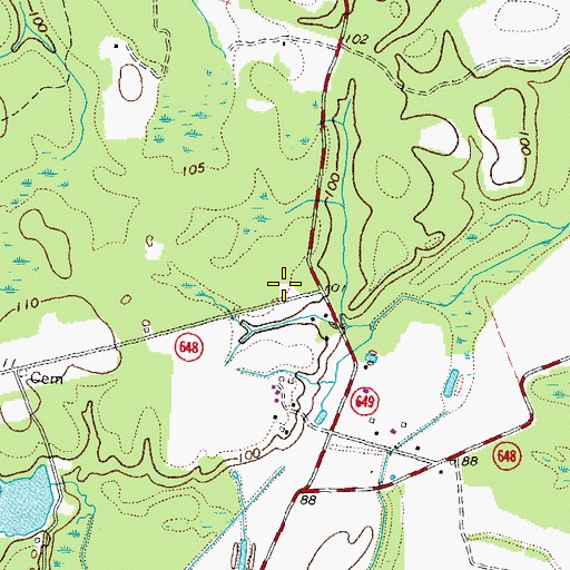 Topographic Map of Huske School (historical), VA