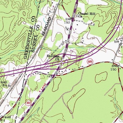 Topographic Map of Interchange 17, VA